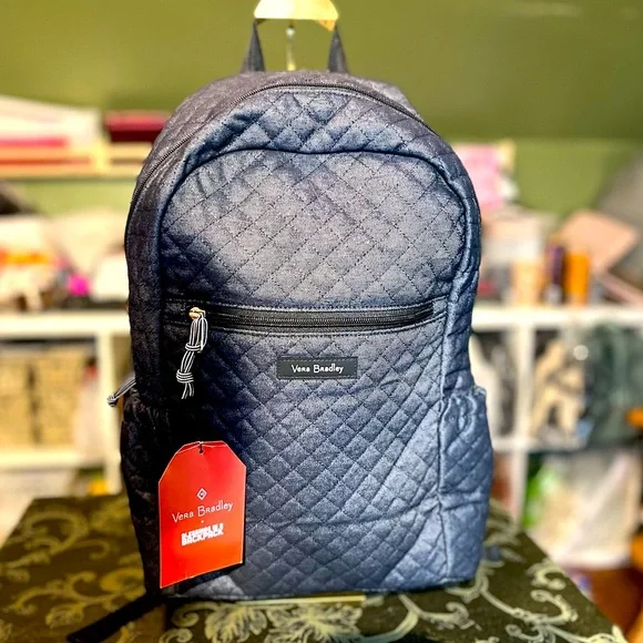 Vera Bradley | Bags | Vera Bradley Denim Quilted Backpack  display picture 3
